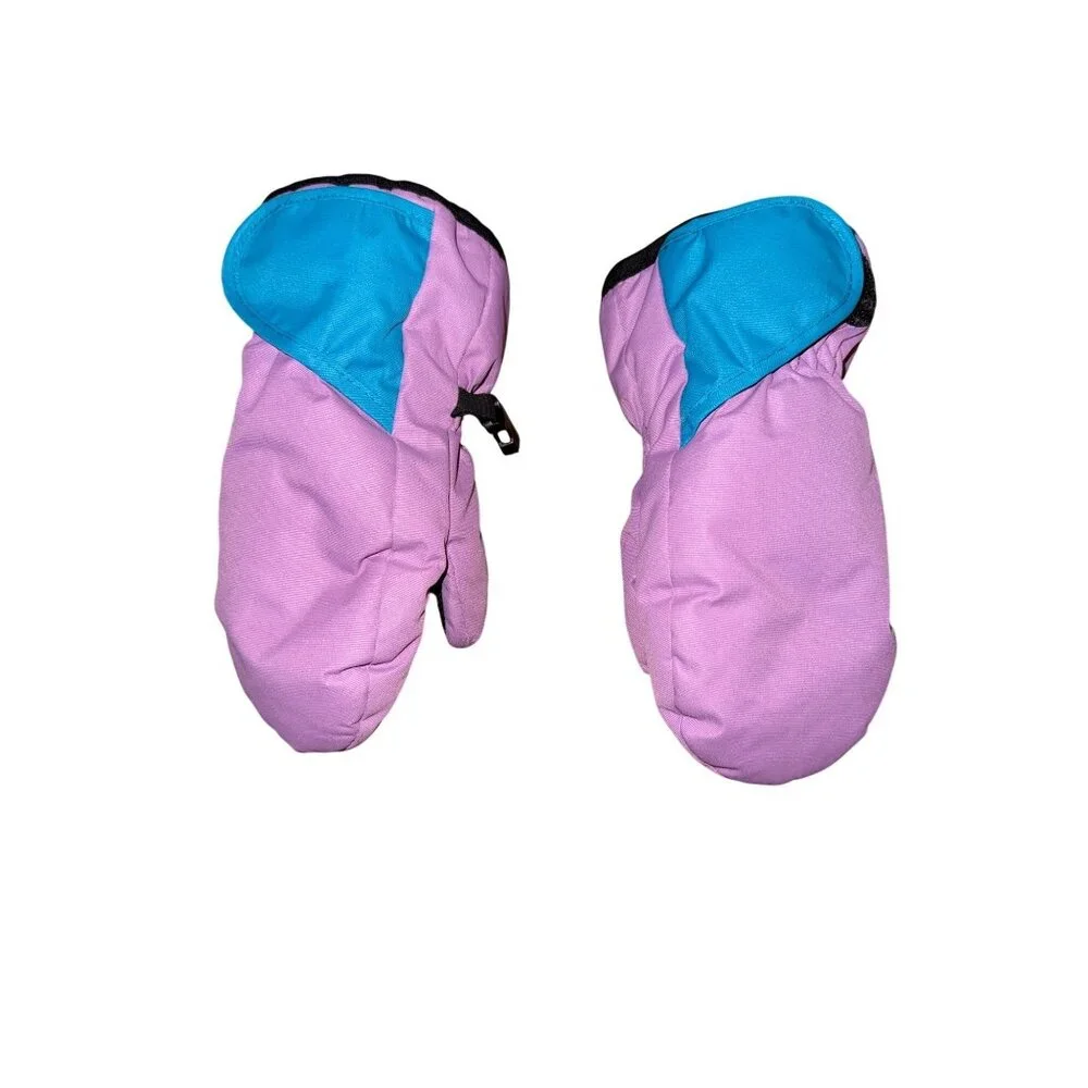 Lily & Dan Kids Toddler Winter Mittens S Purple & Blue Polyester Warm Outerwear